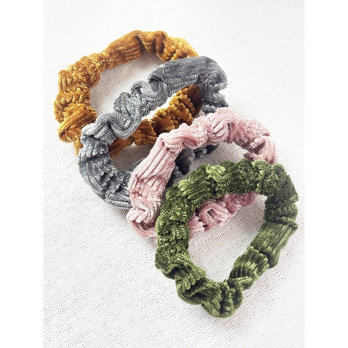 4-Pack Corduroy Scrunchie Combo Set