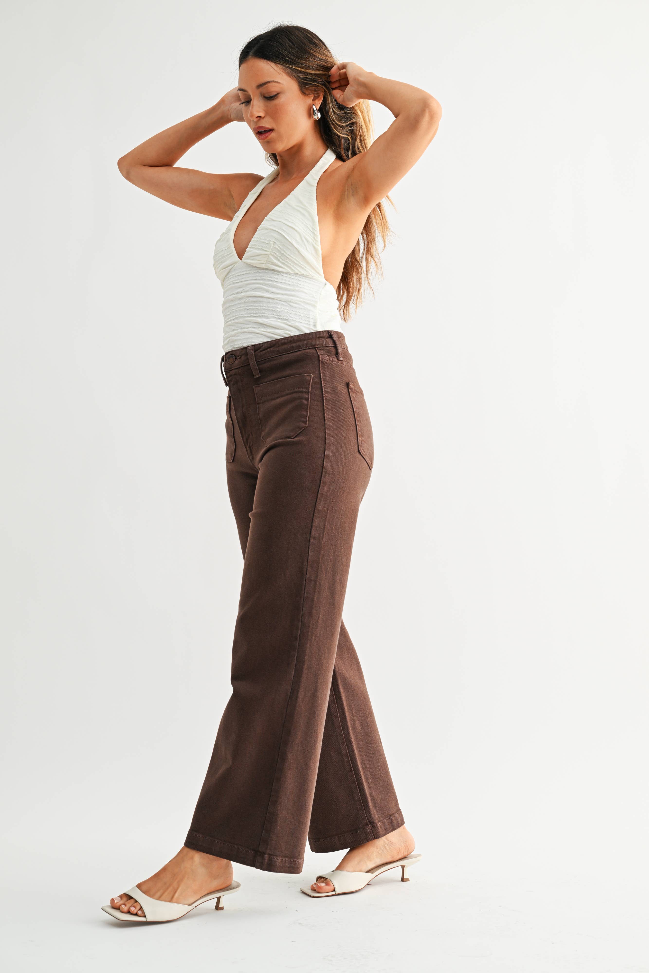 Mini Pocket Wide Leg Jeans