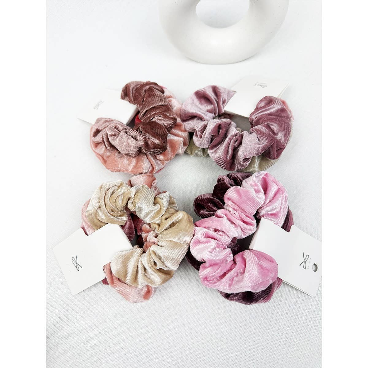 3-Pack Mauve Tone Velvet Scrunchies