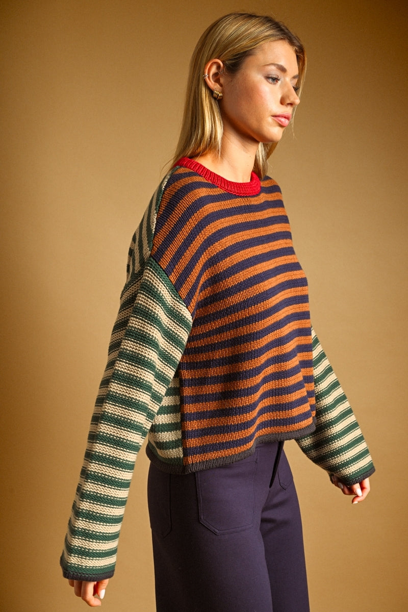 Multi Color Striped Knit Top