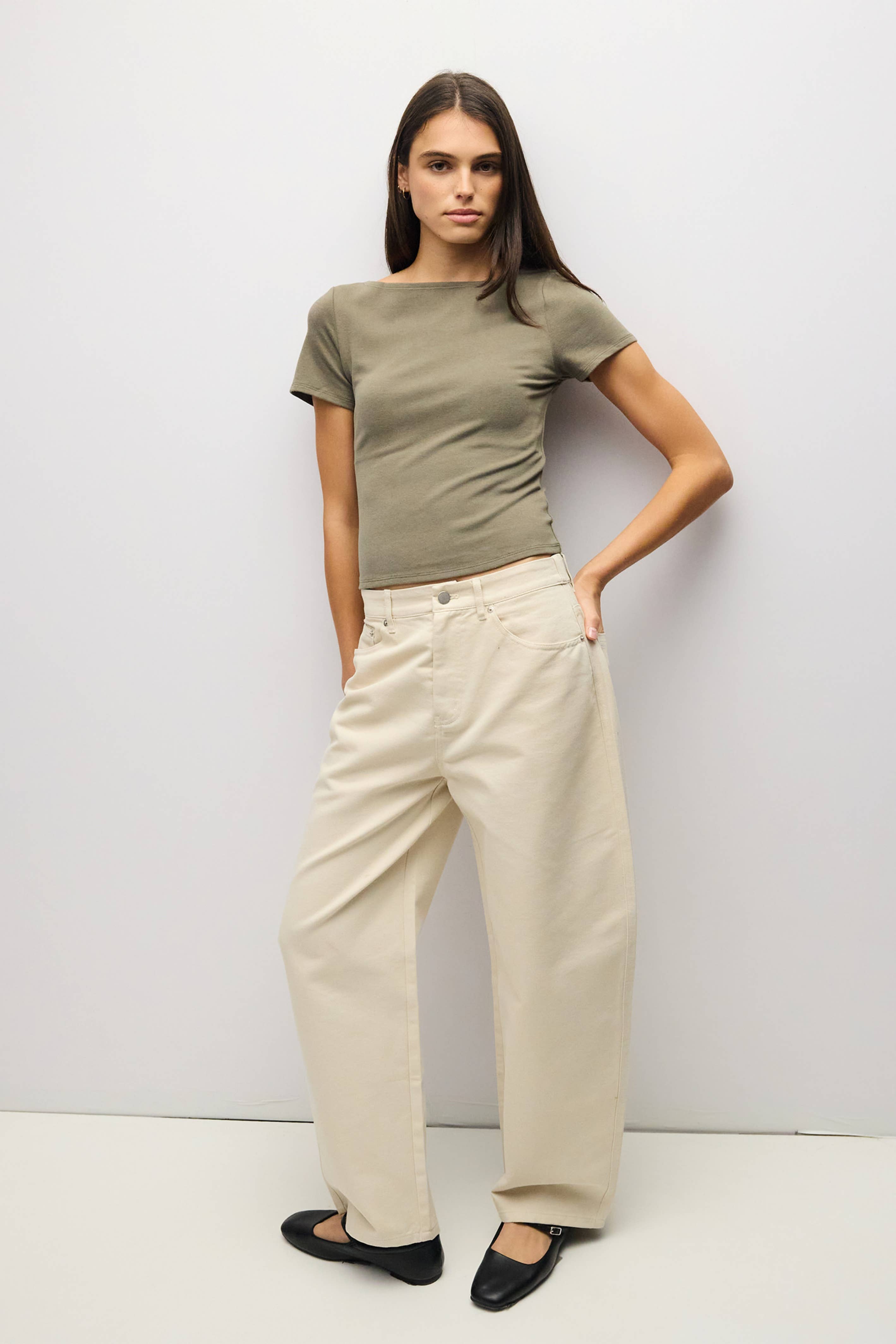 Wide Neck Soft Knit Top