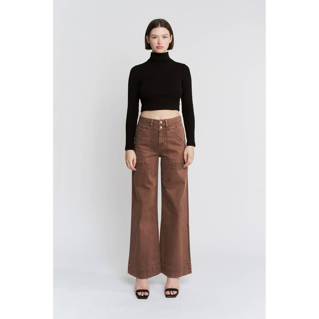 Double Waistband Wide Leg Jeans