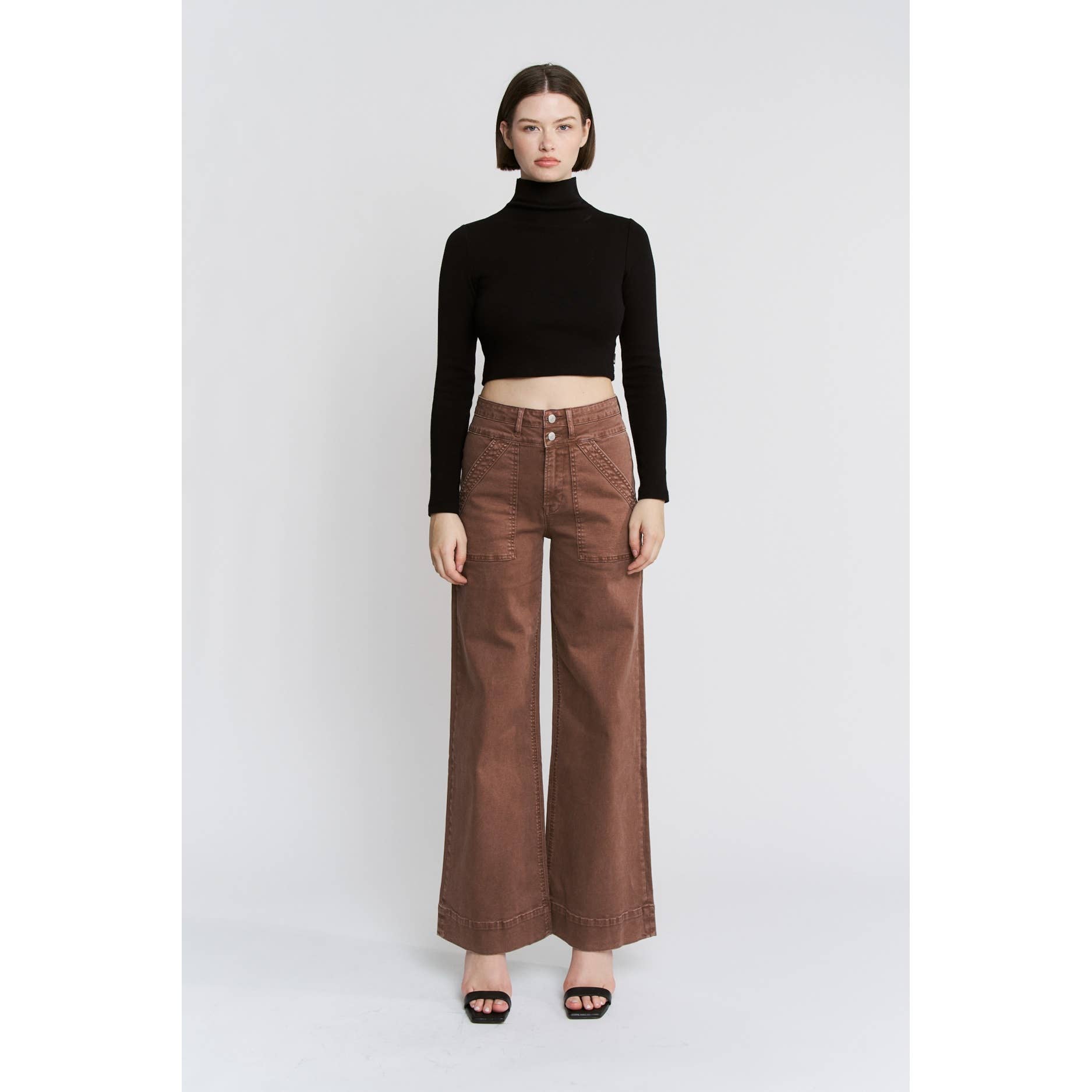 Double Waistband Wide Leg Jeans