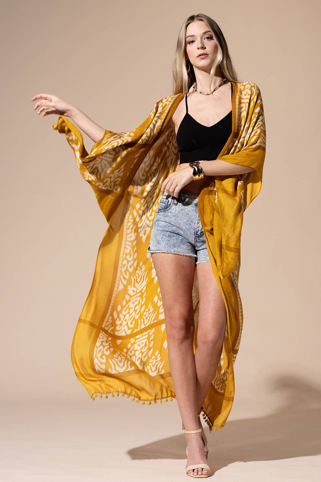 Damask Kimono with Sleeves