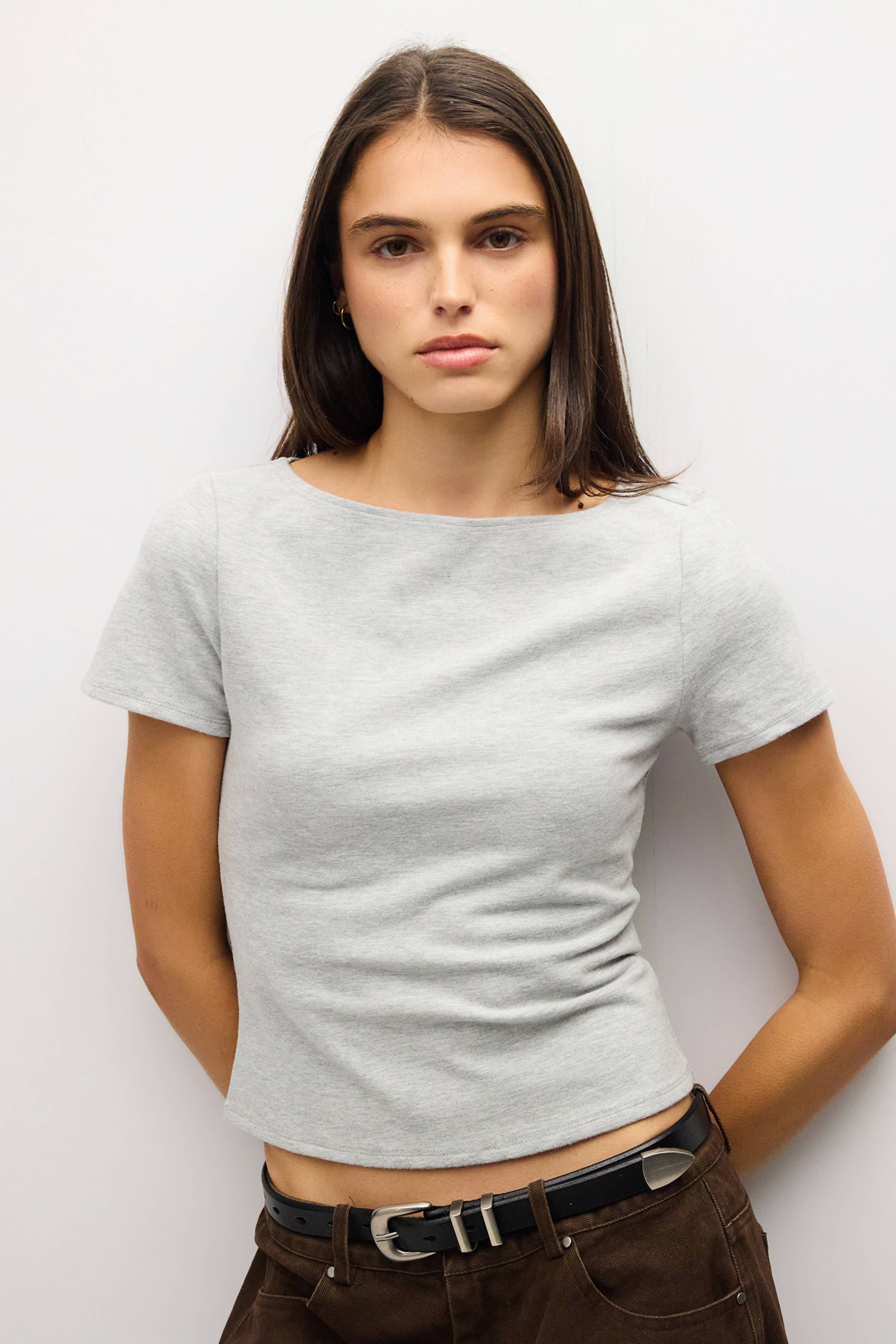 Wide Neck Soft Knit Top