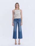 High Rise Raw Hem Vintage Flare Jeans