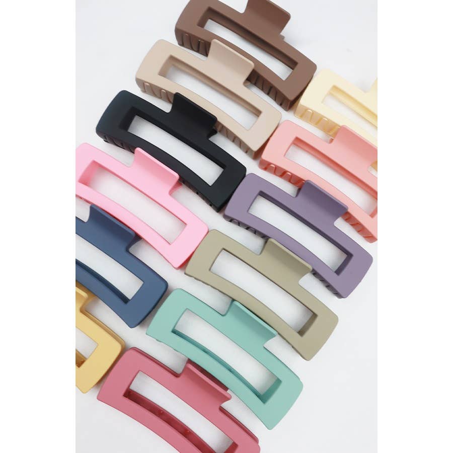 Matte Jumbo Cut Out Rectangle Claw Clip