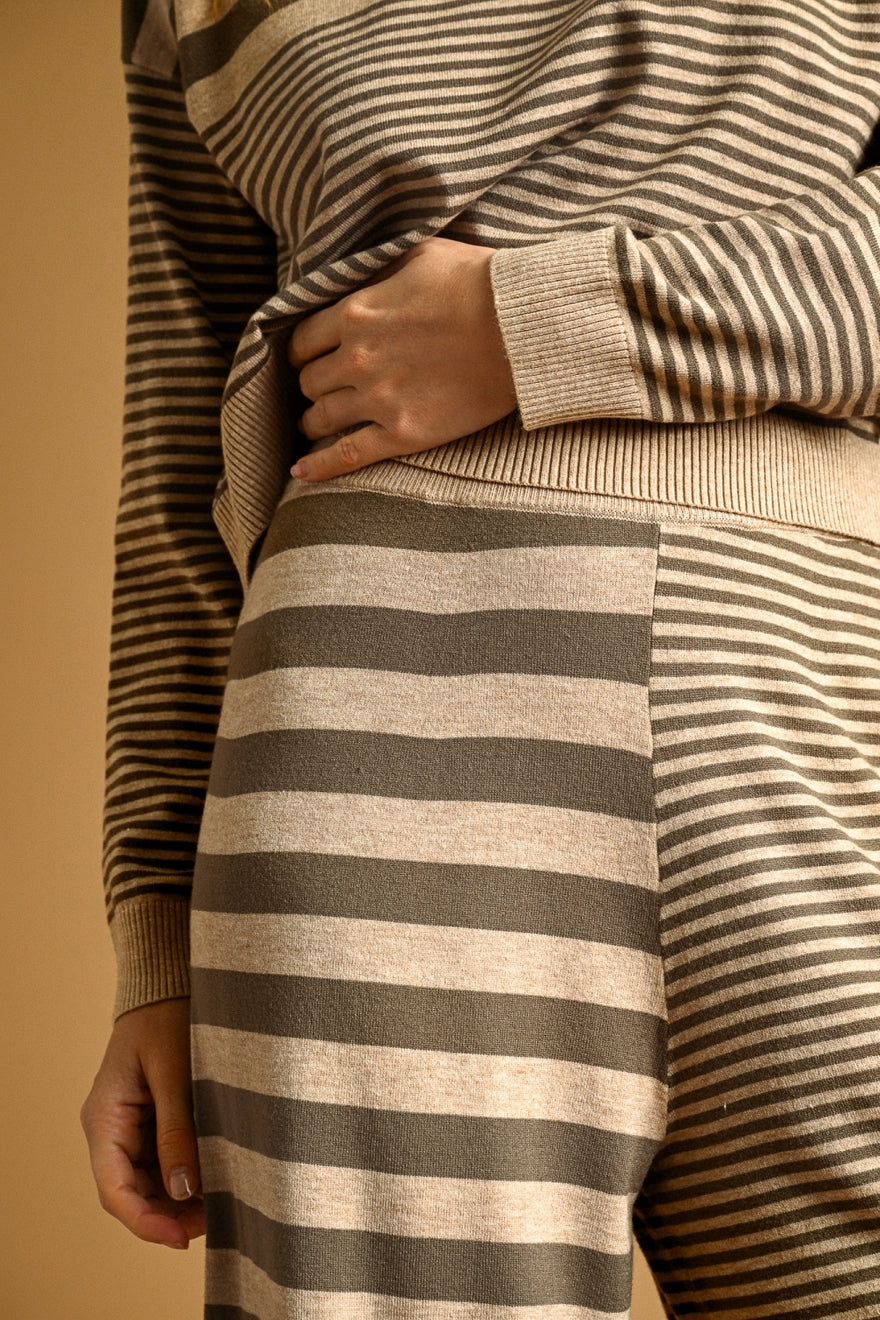 Knit Stripe Pattern Lounge Pants