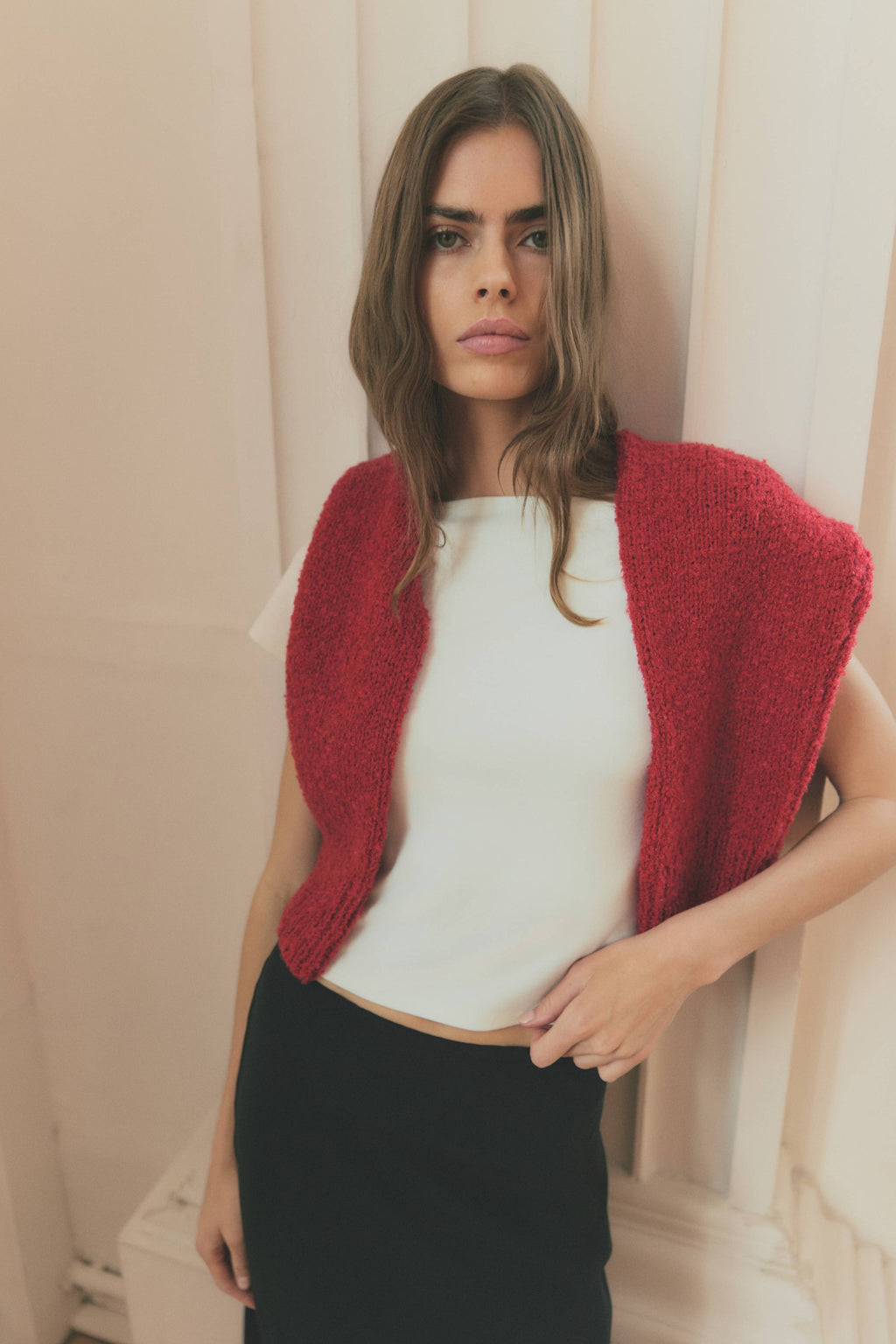 Wide Neck Soft Knit Top