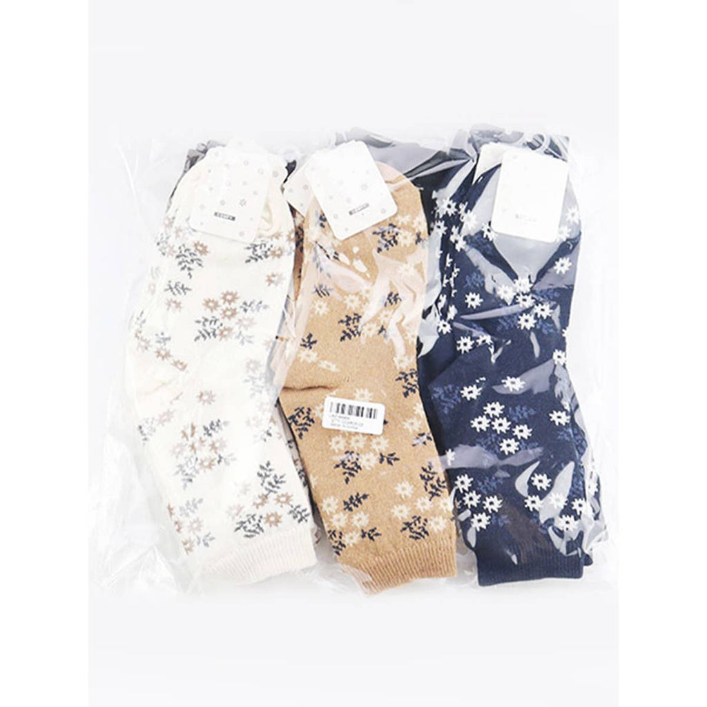 Flower Pattern Soft Cabin Cozy Crew Socks