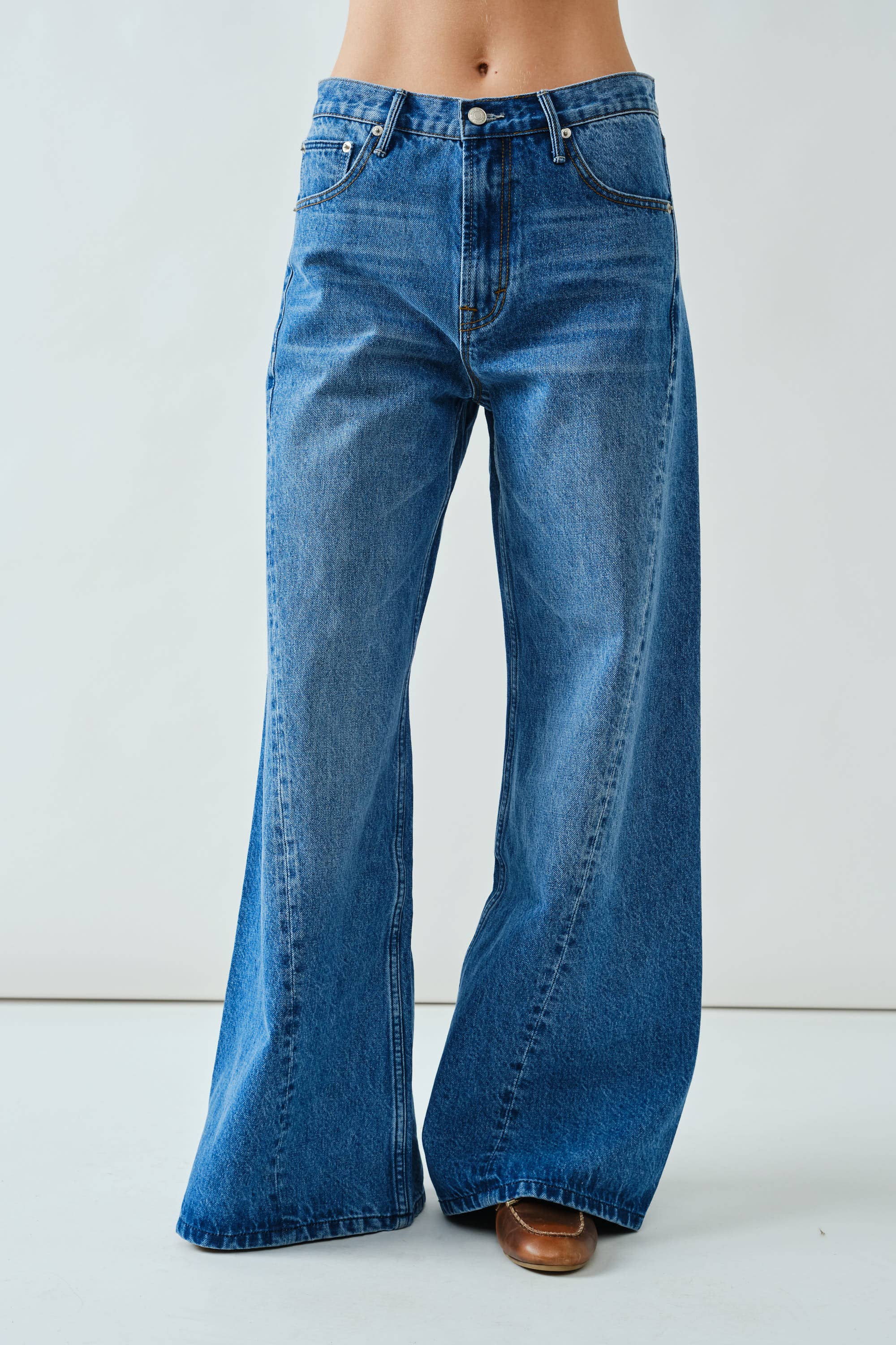 Western Wide Denim Pants