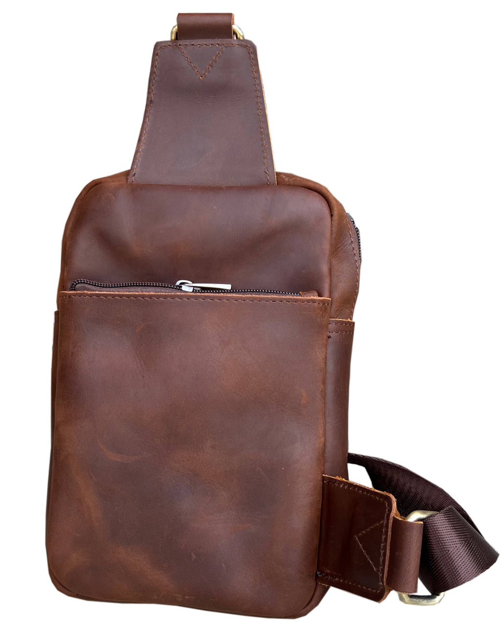 Crazy horse Leather Crossbody Travel Bag