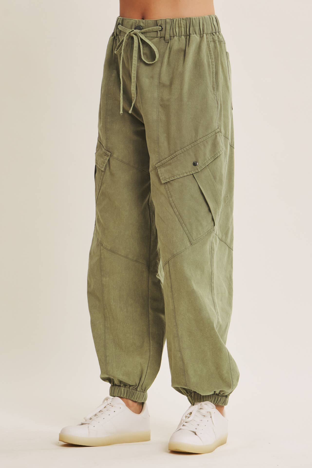 Relaxed Mineral Washed Cargo Joggers