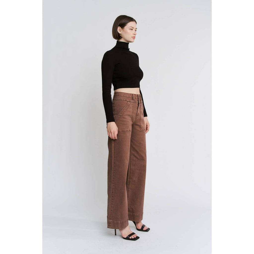 Double Waistband Wide Leg Jeans