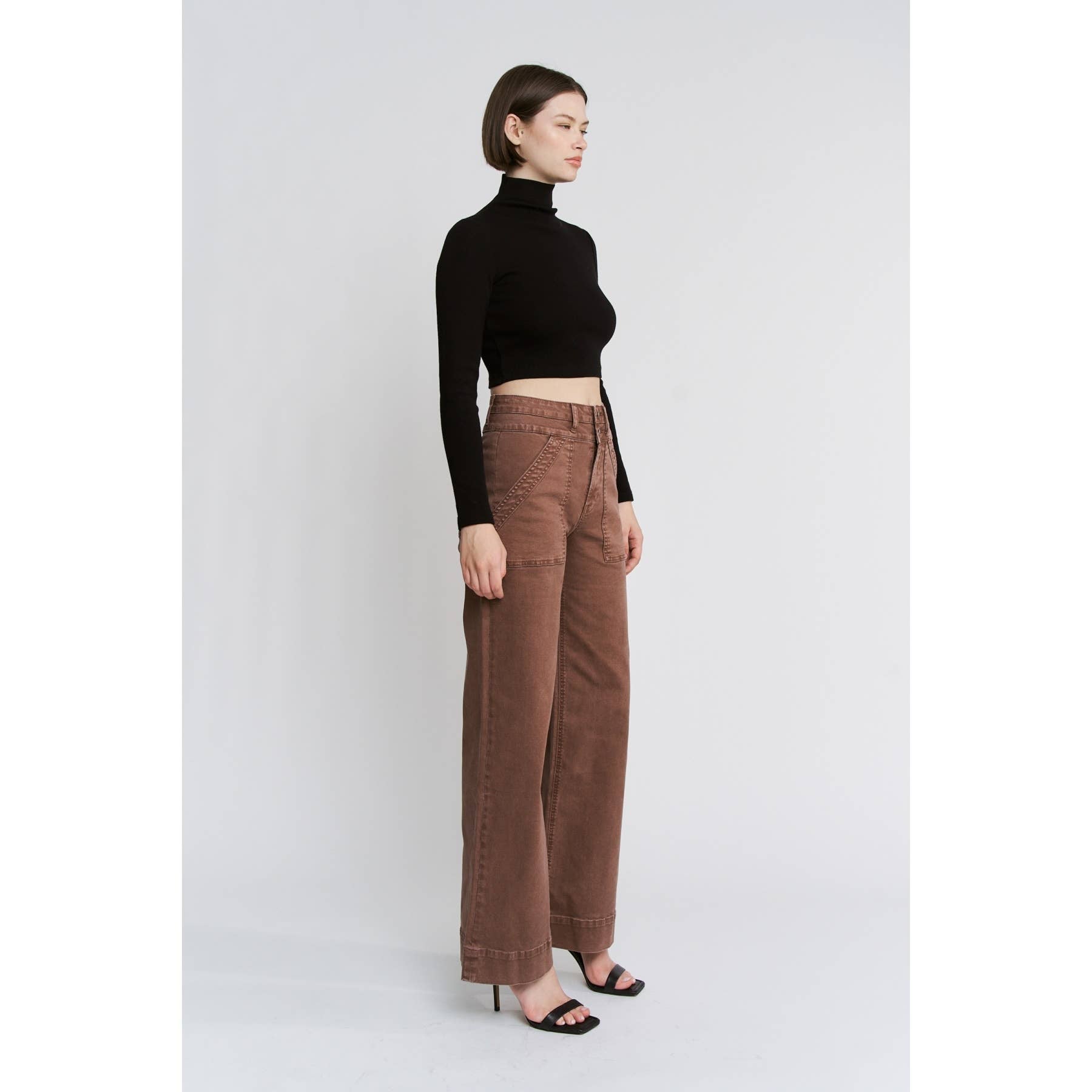 Double Waistband Wide Leg Jeans