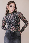 High Neck Fitted Mesh Top