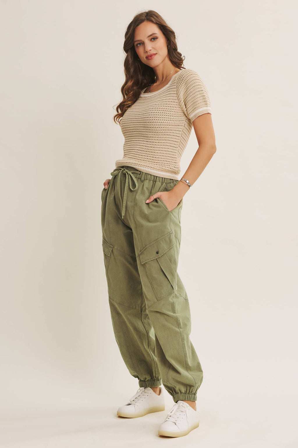 Relaxed Mineral Washed Cargo Joggers