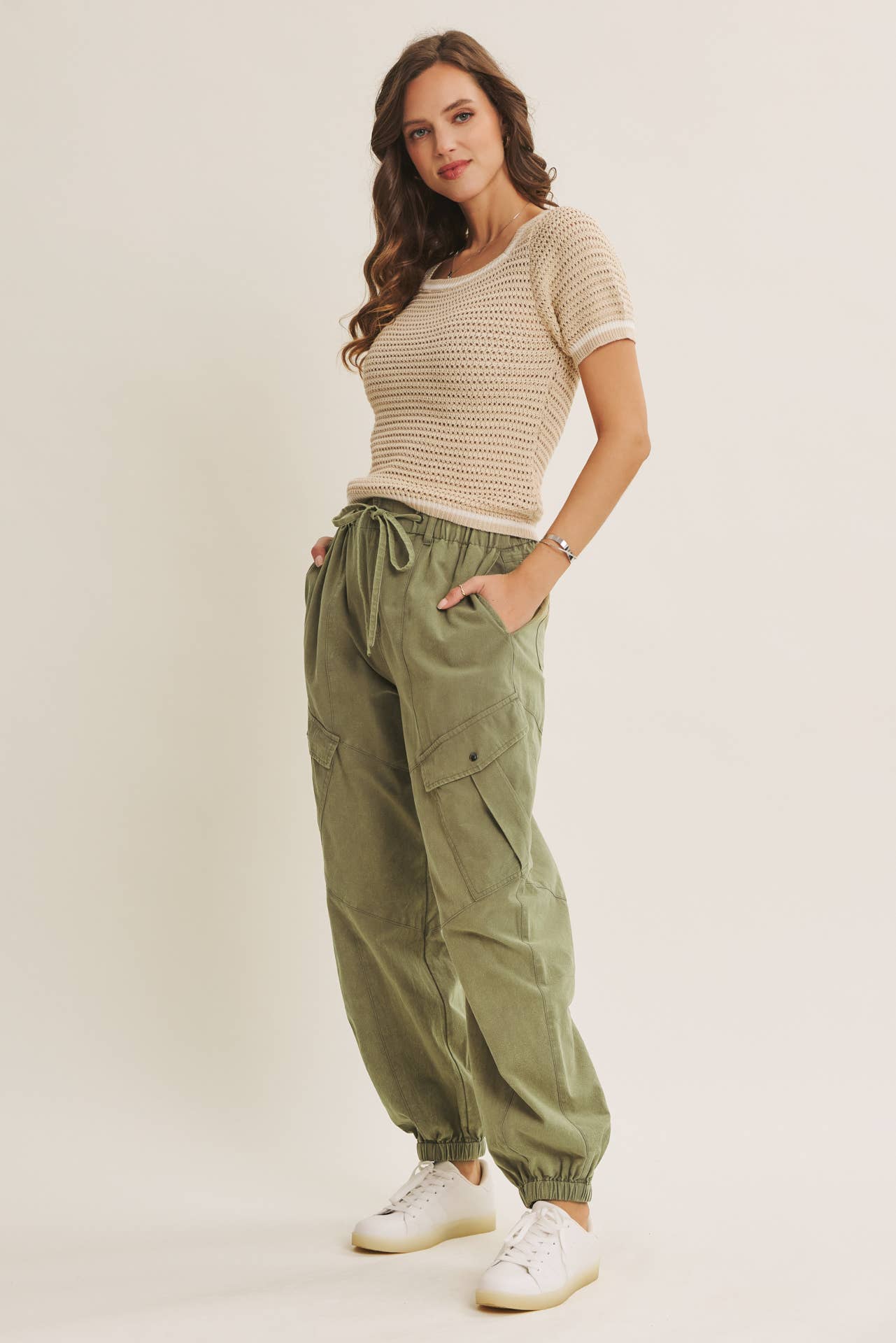 Relaxed Mineral Washed Cargo Joggers