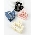 Matte Floral Pattern Claw Clips