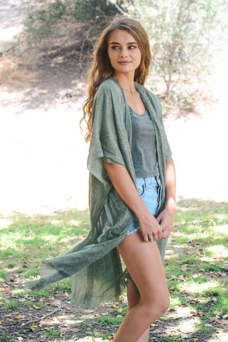 Colorblock Tribal Kimono
