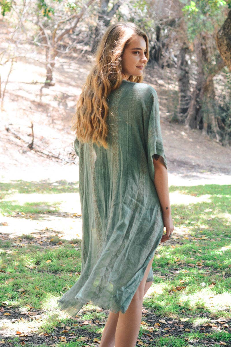 Colorblock Tribal Kimono