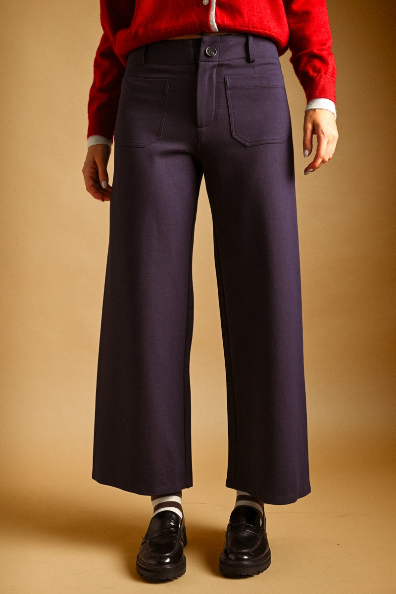 Ponte Fabric Crop Pants