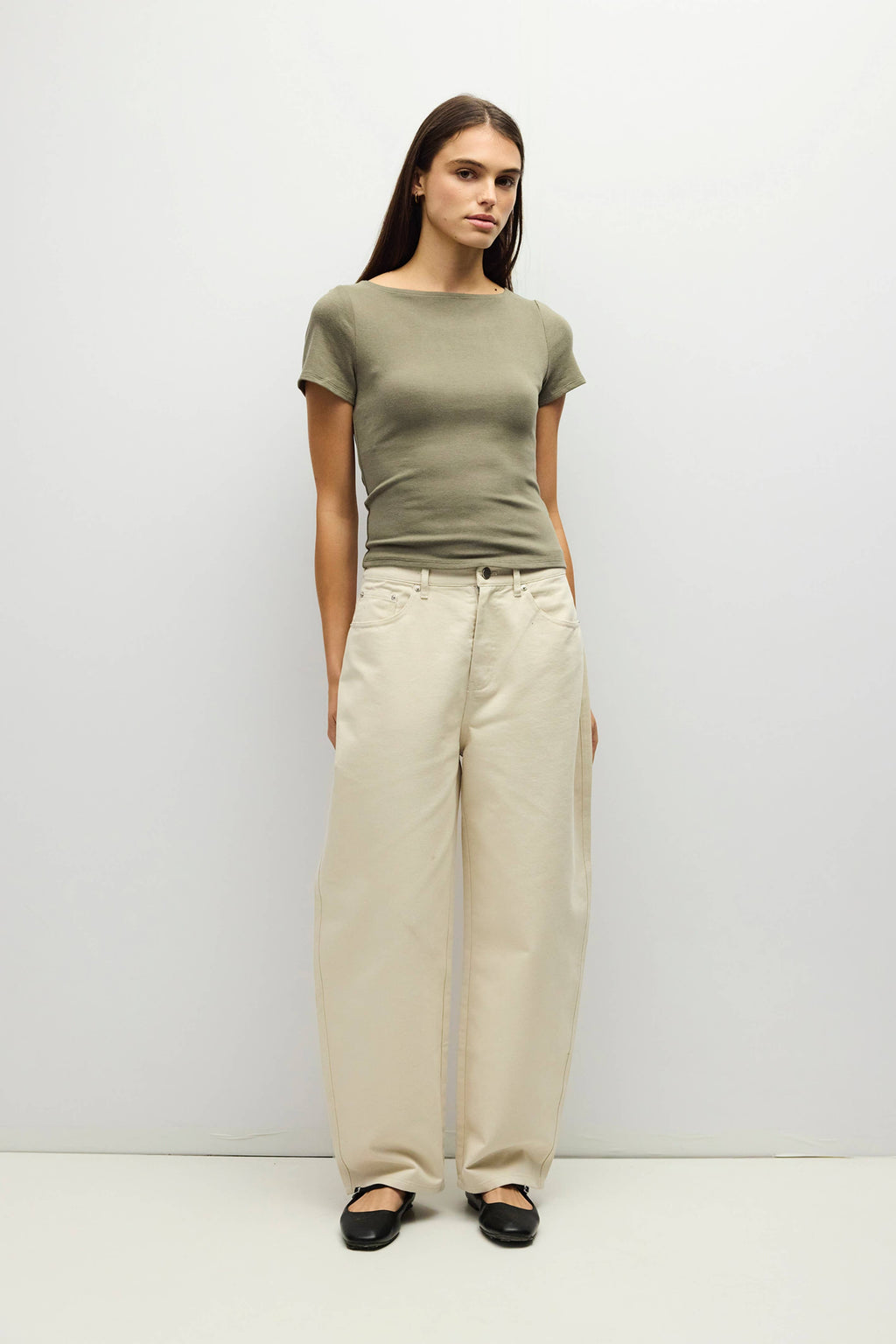 Wide Neck Soft Knit Top