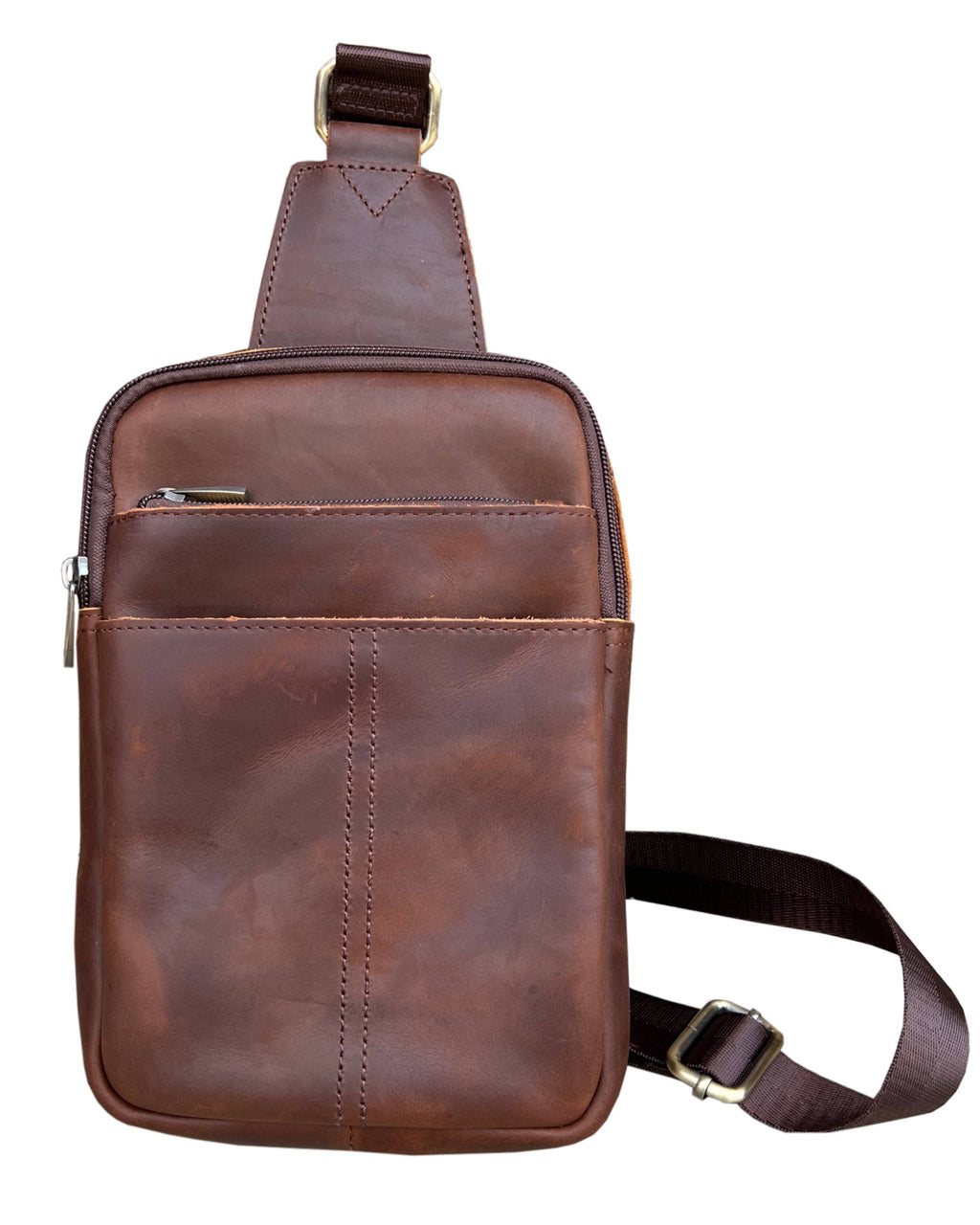 Crazy horse Leather Crossbody Travel Bag