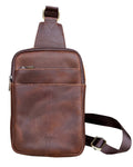 Crazy horse Leather Crossbody Travel Bag