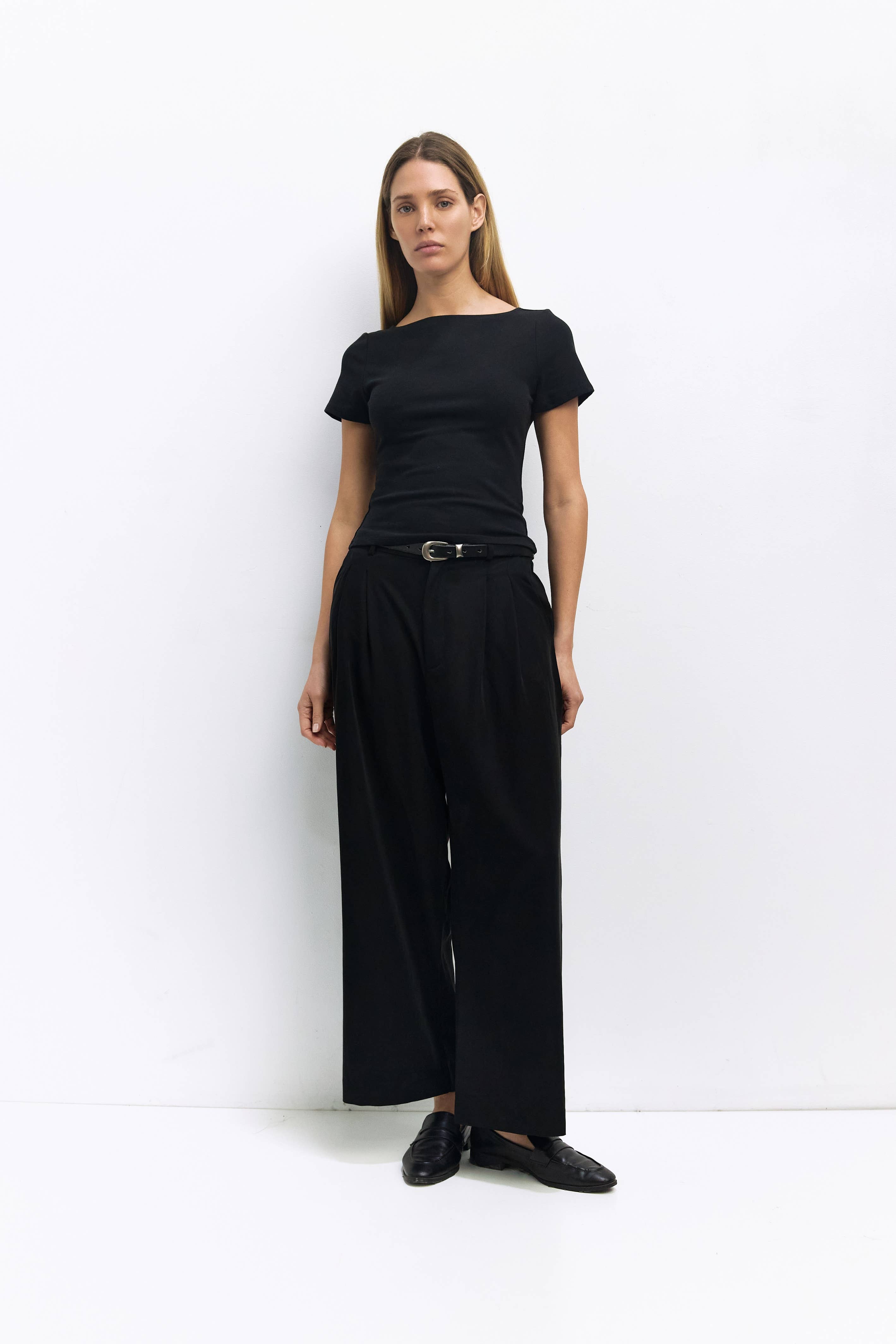 Wide Neck Soft Knit Top