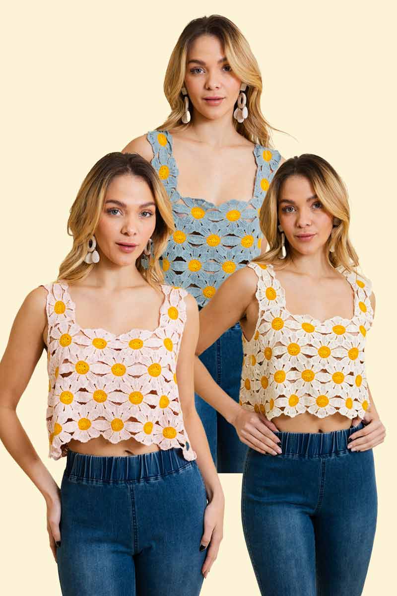 Daisy Crochet Crop Top