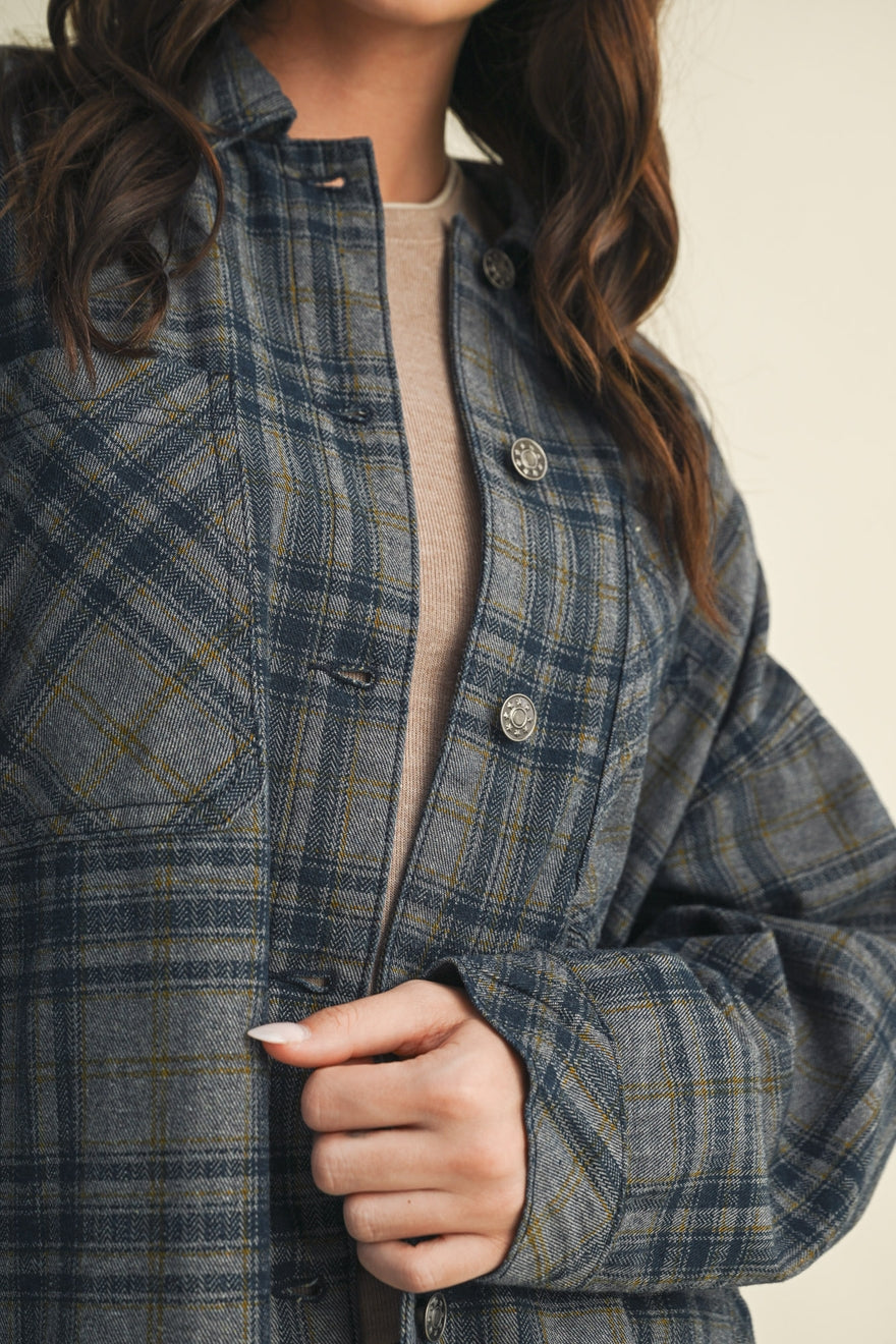 Plaid Oversized Layering Shacket