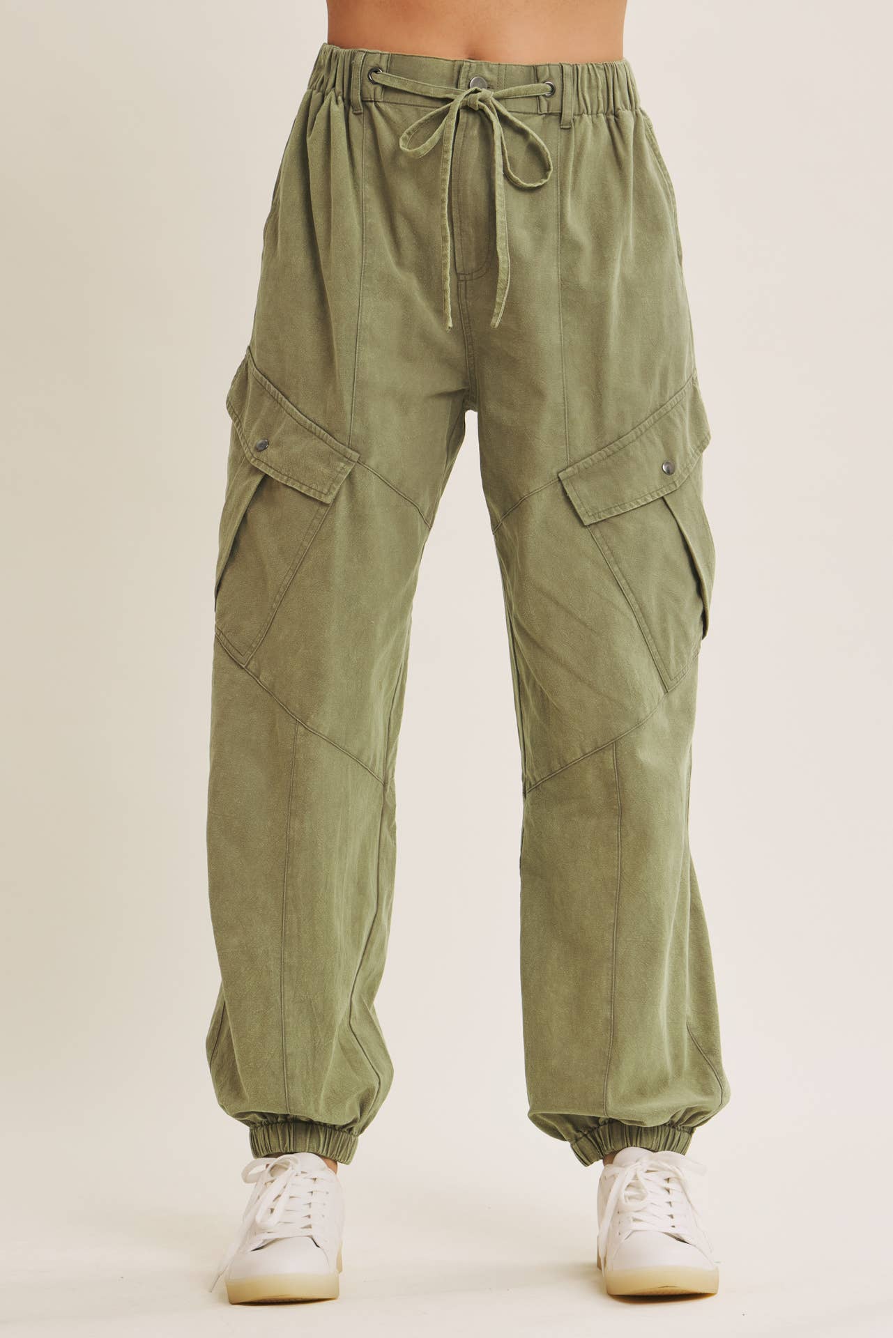 Relaxed Mineral Washed Cargo Joggers