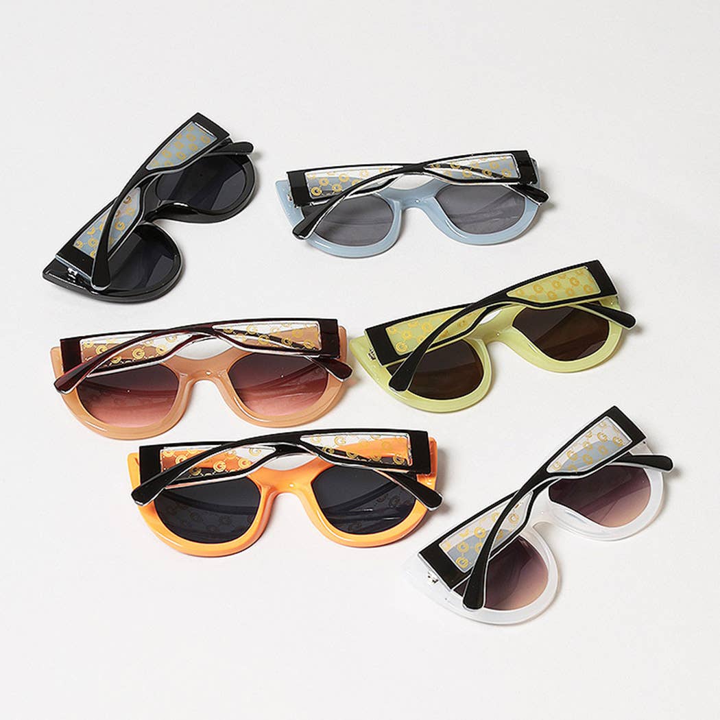 Bold Round Frame Sunglasses