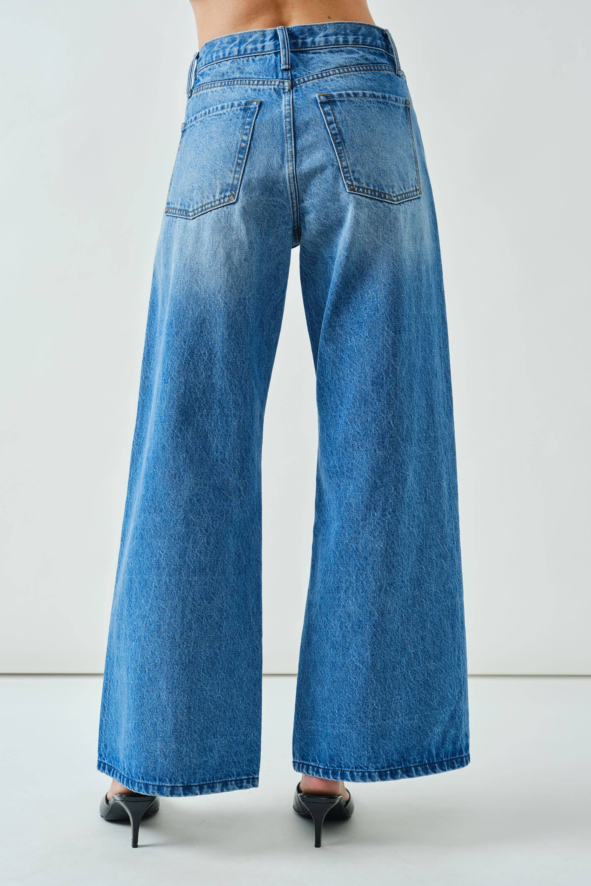Western Wide Denim Pants
