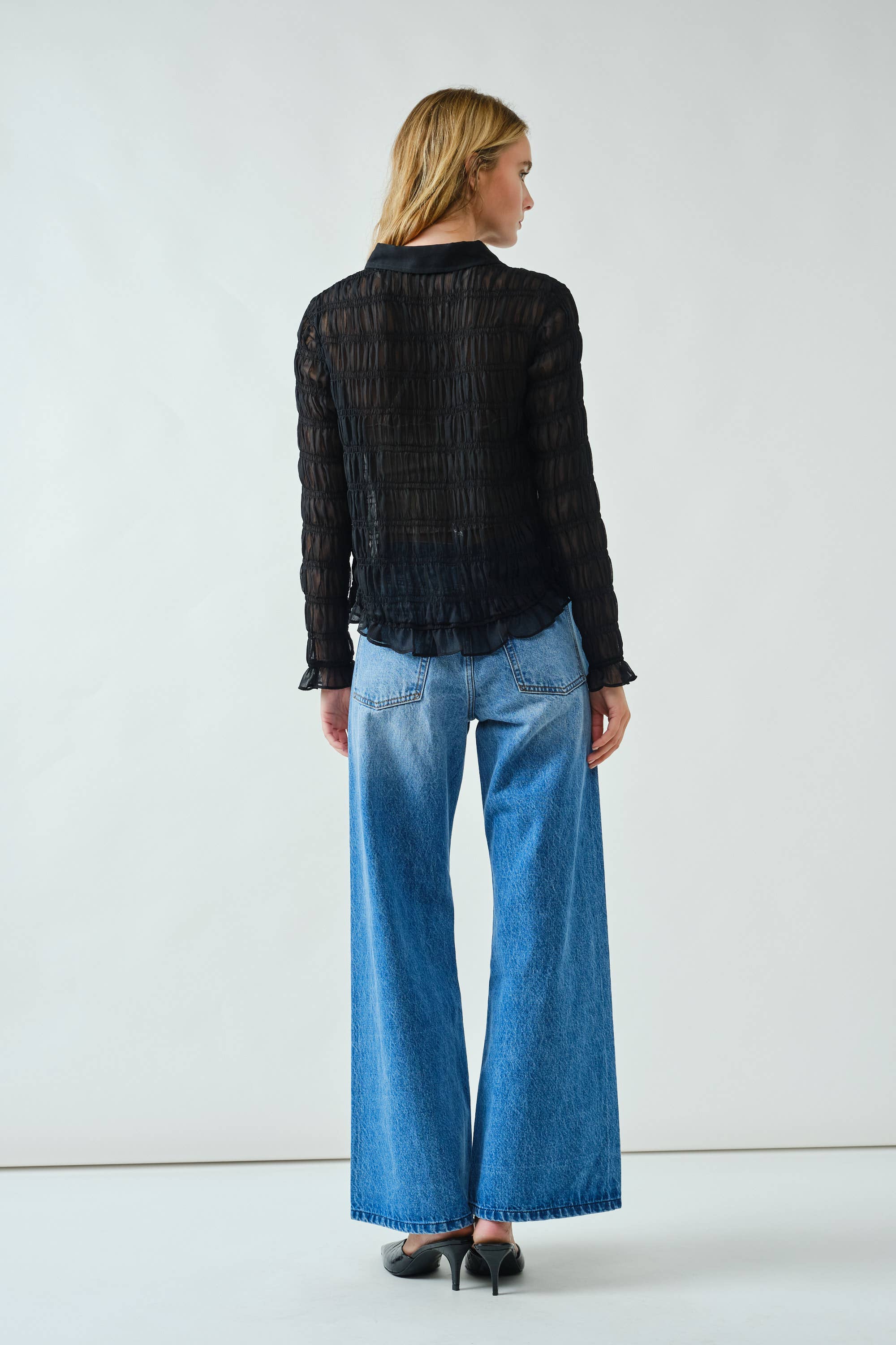 Western Wide Denim Pants