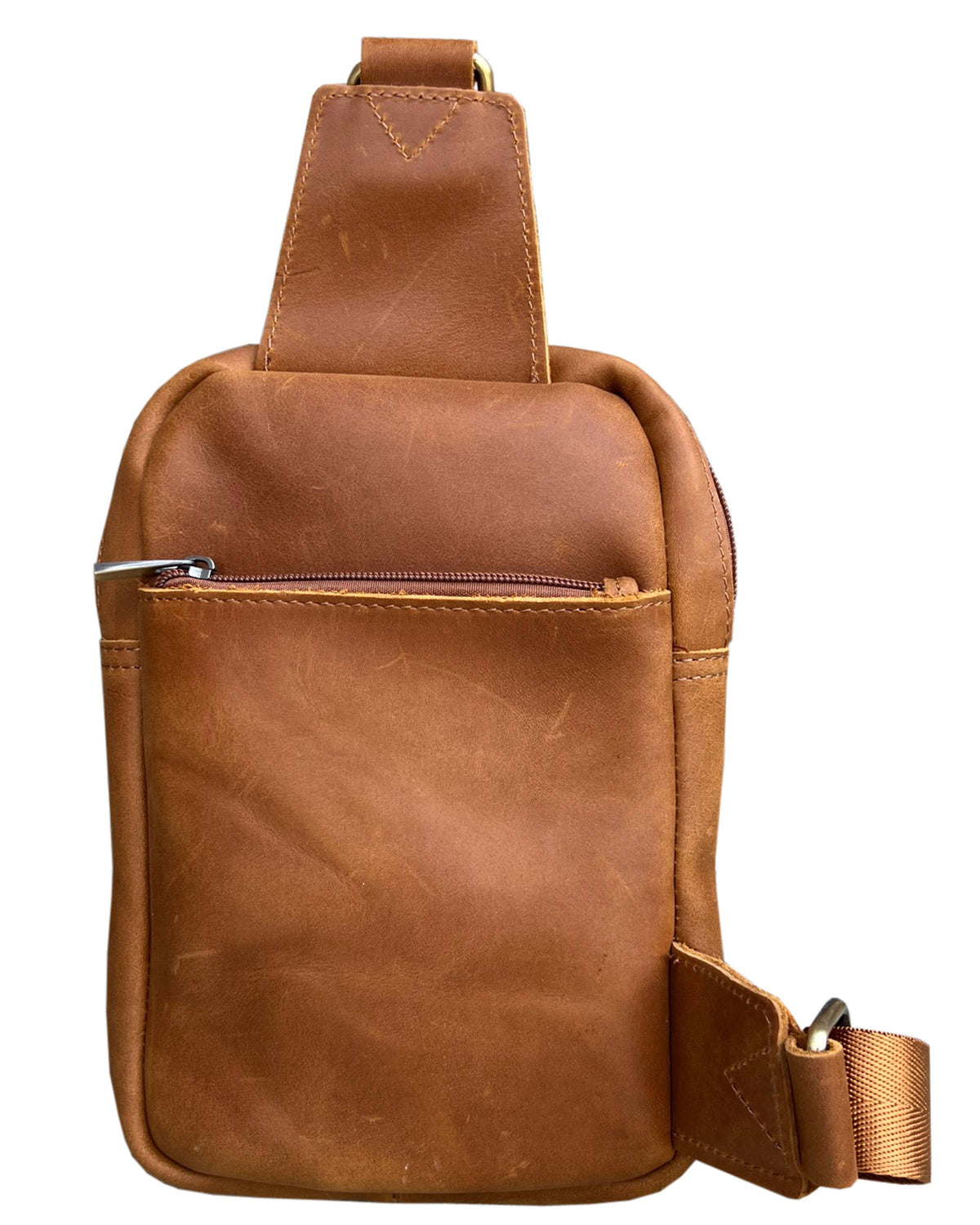 Crazy horse Leather Crossbody Travel Bag
