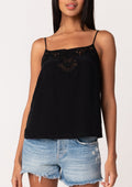 Button Back Embroidered Lace Cami