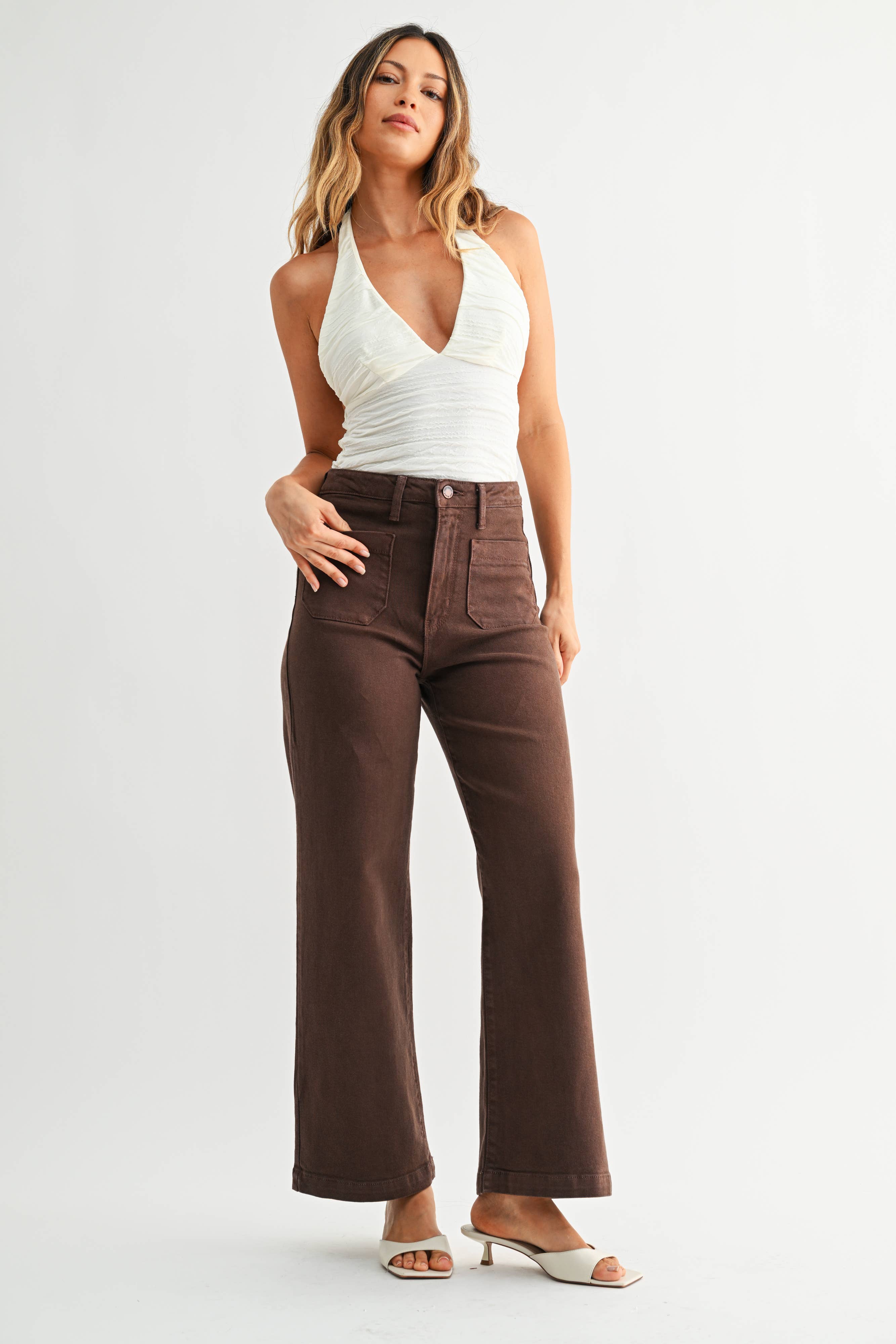 Mini Pocket Wide Leg Jeans
