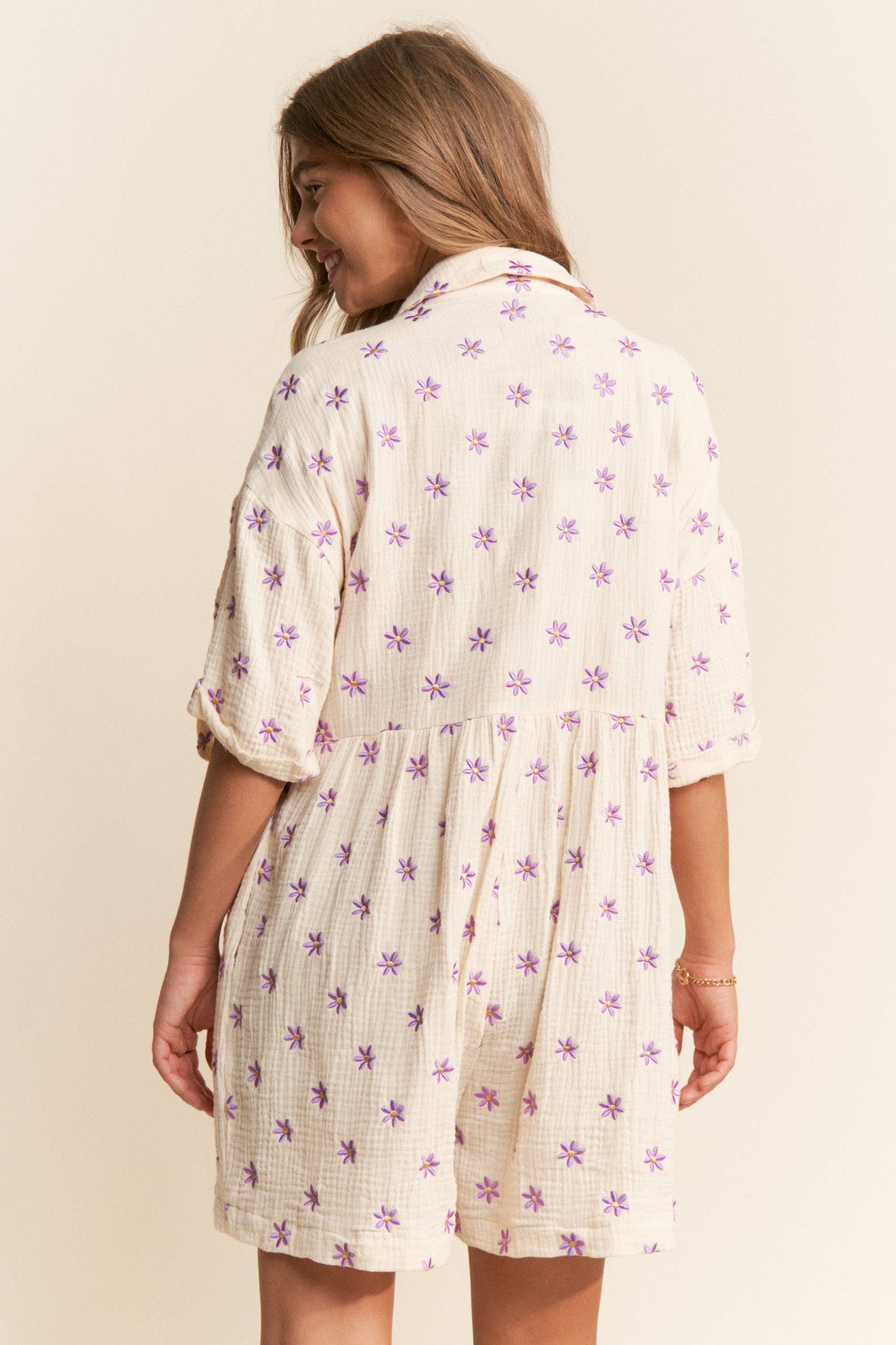 Flower Fields Gauze Romper