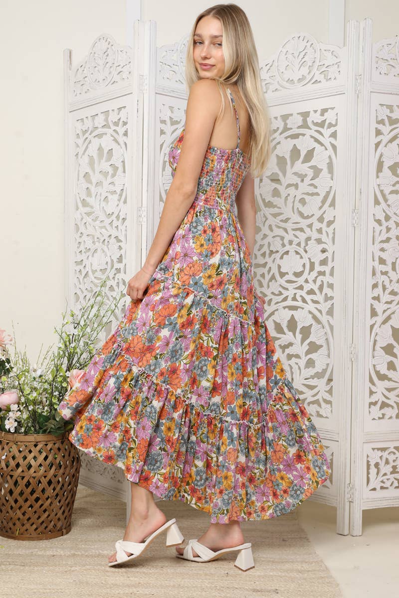 Twist Front Tiered Maxi Dress