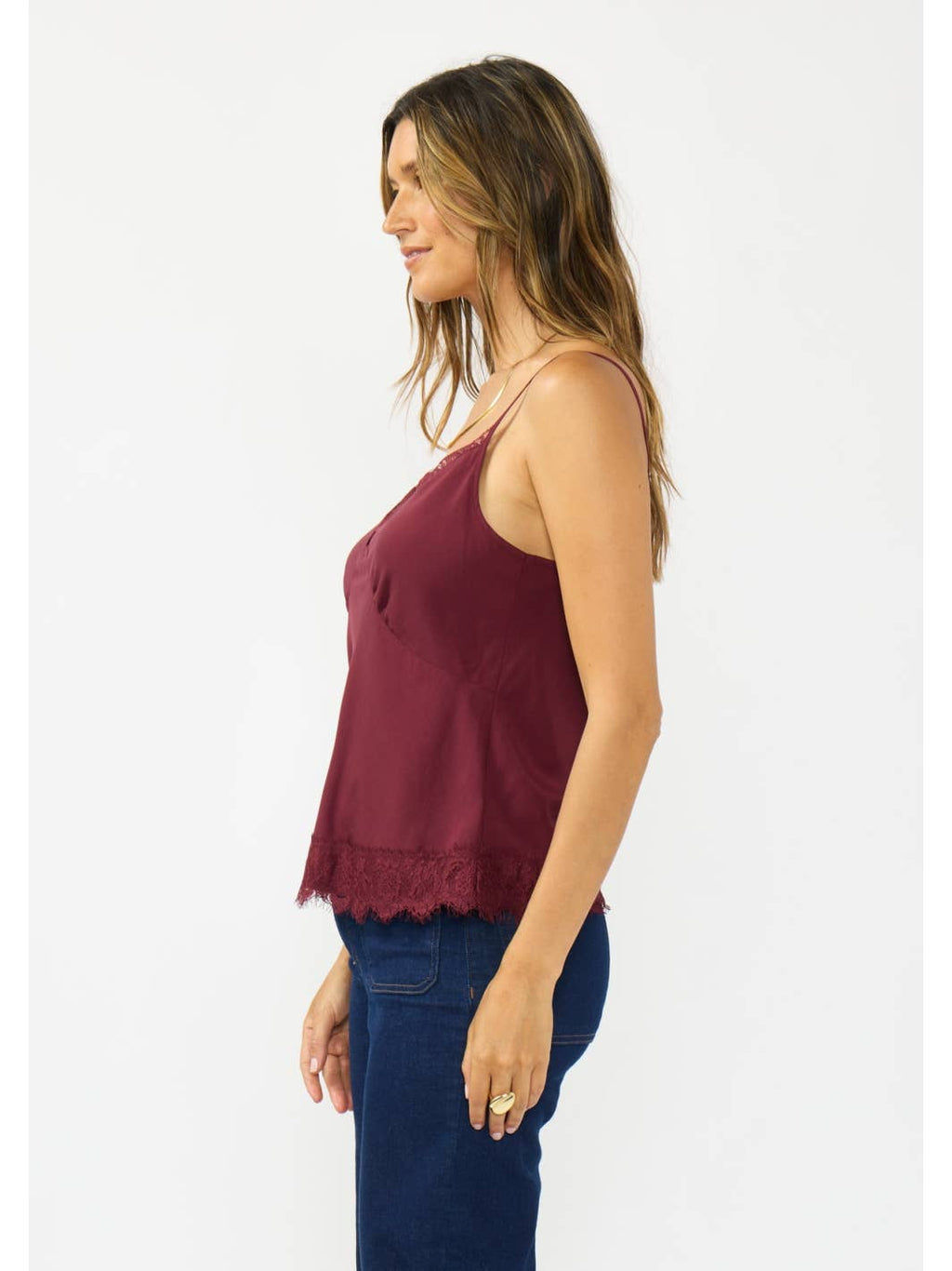 Lace Trim Cami with Adjustable Straps