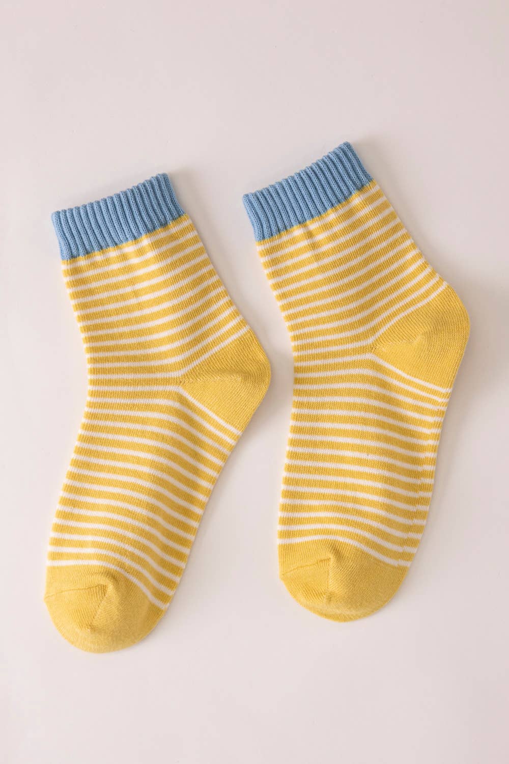 Striped Ribbed Ankle Crew Socks