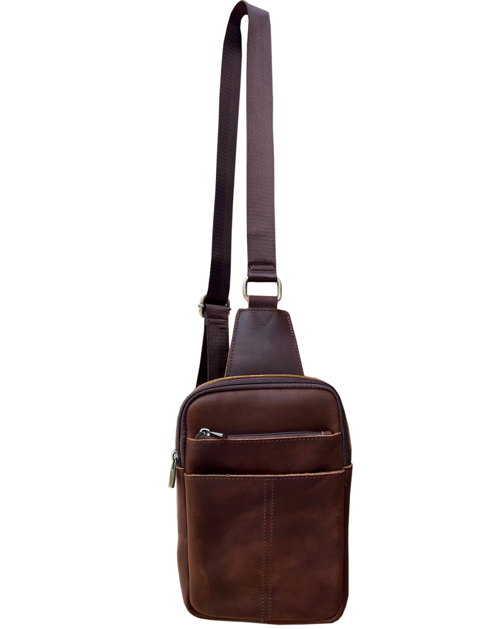 Crazy horse Leather Crossbody Travel Bag