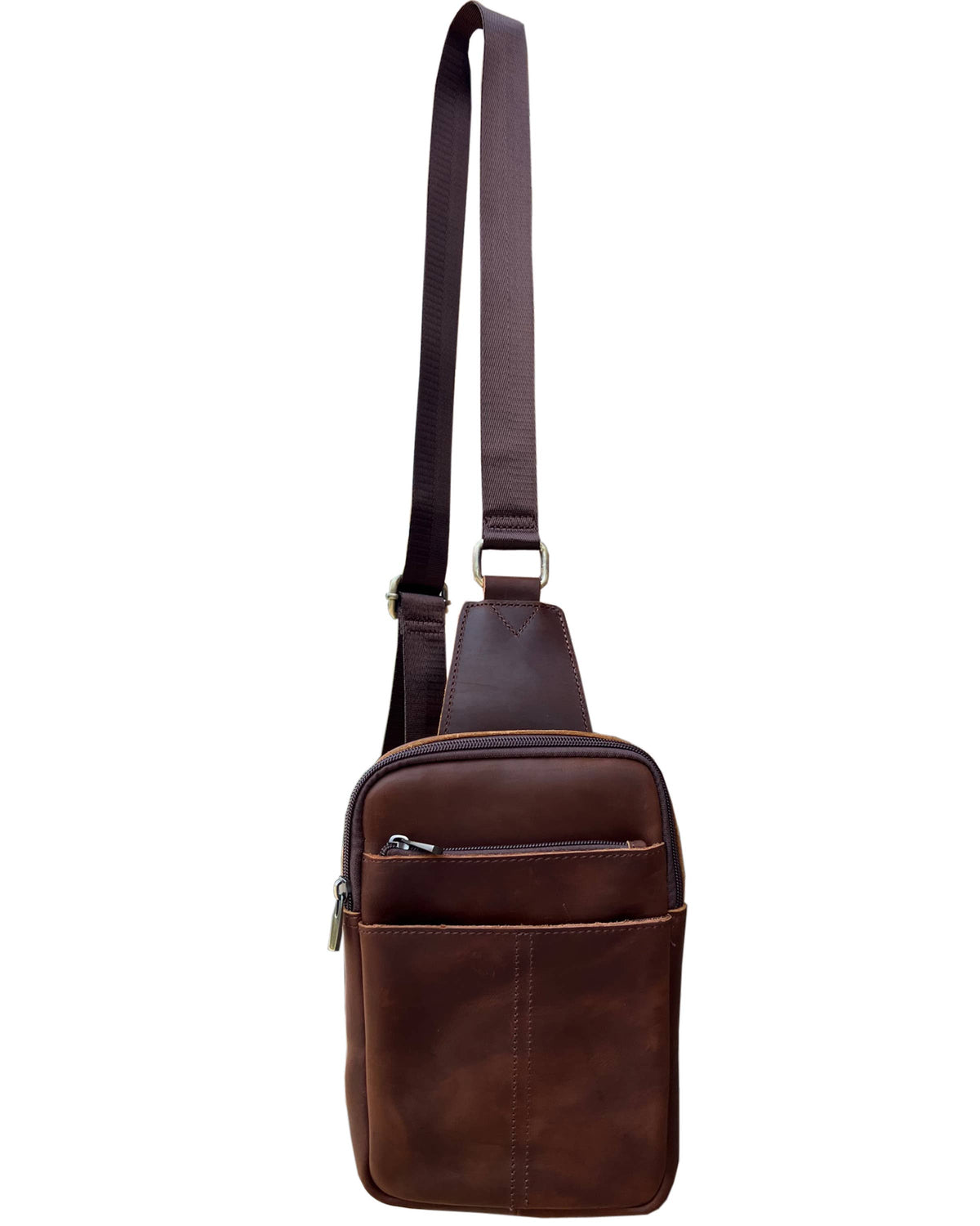 Crazy horse Leather Crossbody Travel Bag