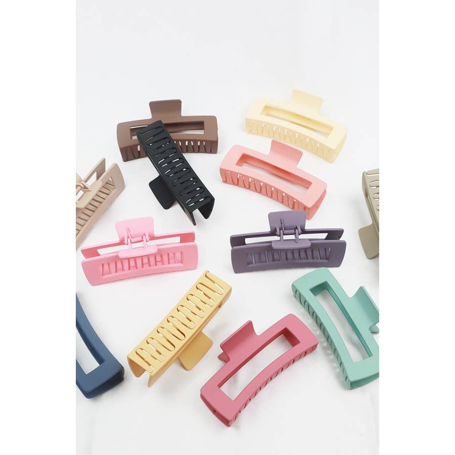 Matte Jumbo Cut Out Rectangle Claw Clip