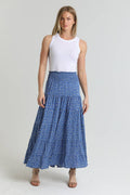 Tired Maxi Skirt With Smocked Waist