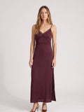 Lace Trim Smocked Back Maxi Dress With Side Slits
