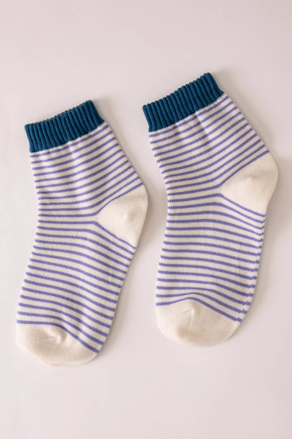Striped Ribbed Ankle Crew Socks