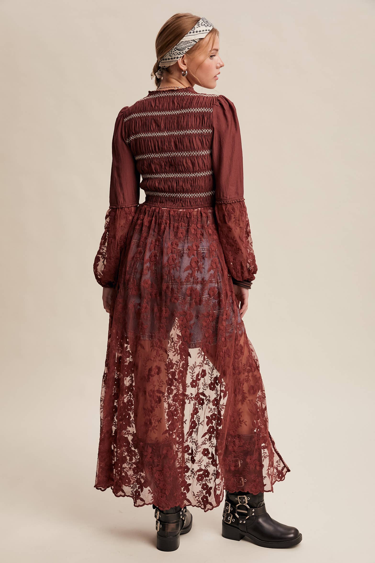 Lace-up Maxi Kimono